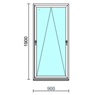 Kétkilincses bukó ablak.   90x190 cm (Rendelhető méretek: szélesség 85- 90 cm, magasság 185-194 cm.) Deluxe A85 profilból