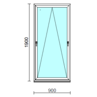 Kétkilincses bukó ablak.   90x190 cm (Rendelhető méretek: szélesség 85- 90 cm, magasság 185-194 cm.)   Green 76 profilból