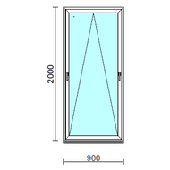Kétkilincses bukó ablak.   90x200 cm (Rendelhető méretek: szélesség 85- 90 cm, magasság 195-200 cm.)  New Balance 85 profilból
