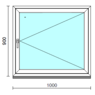 Nyíló ablak.  100x 90 cm (Rendelhető méretek: szélesség 95-104 cm, magasság 85- 94 cm.) Deluxe A85 profilból
