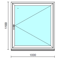 Nyíló ablak.  100x110 cm (Rendelhető méretek: szélesség 95-104 cm, magasság 105-114 cm.)  New Balance 85 profilból