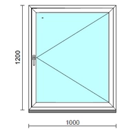 Nyíló ablak.  100x120 cm (Rendelhető méretek: szélesség 95-104 cm, magasság 115-124 cm.) Deluxe A85 profilból