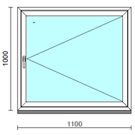 Nyíló ablak.  110x100 cm (Rendelhető méretek: szélesség 105-114 cm, magasság 95-104 cm.) Deluxe A85 profilból