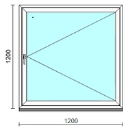 Nyíló ablak.  120x120 cm (Rendelhető méretek: szélesség 115-124 cm, magasság 115-124 cm.) Deluxe A85 profilból