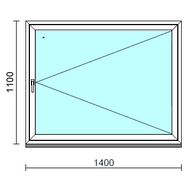 Nyíló ablak.  140x110 cm (Rendelhető méretek: szélesség 135-144 cm, magasság 105-114 cm.) Deluxe A85 profilból