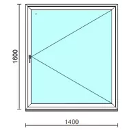 Nyíló ablak.  140x160 cm (Rendelhető méretek: szélesség 135-140 cm, magasság 155-160 cm.) Deluxe A85 profilból