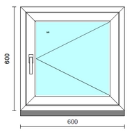 Nyíló ablak.   60x 60 cm (Rendelhető méretek: szélesség 55- 64 cm, magasság 55- 64 cm.)  New Balance 85 profilból