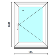 Nyíló ablak.   60x 80 cm (Rendelhető méretek: szélesség 55- 64 cm, magasság 75- 84 cm.) Deluxe A85 profilból