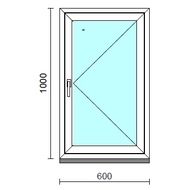 Nyíló ablak.   60x100 cm (Rendelhető méretek: szélesség 55- 64 cm, magasság 95-104 cm.) Deluxe A85 profilból