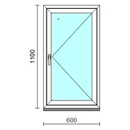 Nyíló ablak.   60x110 cm (Rendelhető méretek: szélesség 55- 64 cm, magasság 105-114 cm.) Deluxe A85 profilból