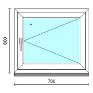 Nyíló ablak.   70x 60 cm (Rendelhető méretek: szélesség 65- 74 cm, magasság 55- 64 cm.)  New Balance 85 profilból