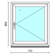 Nyíló ablak.   70x 80 cm (Rendelhető méretek: szélesség 65- 74 cm, magasság 75- 84 cm.) Deluxe A85 profilból