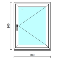 Nyíló ablak.   70x 90 cm (Rendelhető méretek: szélesség 65- 74 cm, magasság 85- 94 cm.) Deluxe A85 profilból
