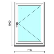 Nyíló ablak.   70x100 cm (Rendelhető méretek: szélesség 65- 74 cm, magasság 95-104 cm.) Deluxe A85 profilból