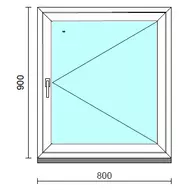 Nyíló ablak.   80x 90 cm (Rendelhető méretek: szélesség 75- 84 cm, magasság 85- 94 cm.) Deluxe A85 profilból