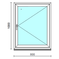 Nyíló ablak.   80x100 cm (Rendelhető méretek: szélesség 75- 84 cm, magasság 95-104 cm.) Deluxe A85 profilból
