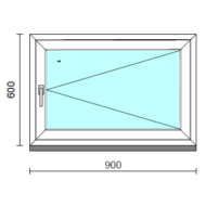 Nyíló ablak.   90x 60 cm (Rendelhető méretek: szélesség 85- 90 cm, magasság 55- 64 cm.)  New Balance 85 profilból