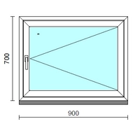 Nyíló ablak.   90x 70 cm (Rendelhető méretek: szélesség 85- 94 cm, magasság 65- 74 cm.) Deluxe A85 profilból