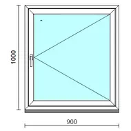 Nyíló ablak.   90x100 cm (Rendelhető méretek: szélesség 85- 94 cm, magasság 95-104 cm.) Deluxe A85 profilból
