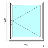 Nyíló ablak.   90x100 cm (Rendelhető méretek: szélesség 85- 94 cm, magasság 95-104 cm.)  New Balance 85 profilból