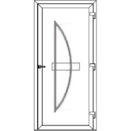 Egyszárnyú befelé nyíló  NORMÁL bejárati ajtó SLine Boden Light  tömör díszpanellel. CSAK FEHÉR SZÍNBEN!  (Rendelhető méretek: szélesség 83-106 cm, magasság 180-214 cm.)   Optima 76 profilból