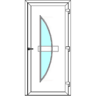 Egyszárnyú befelé nyíló  NORMÁL bejárati ajtó SLine Boden Light 2 üveges díszpanellel. CSAK FEHÉR SZÍNBEN!  (Rendelhető méretek: szélesség 83-106 cm, magasság 180-214 cm.)   Optima 76 profilból