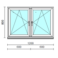 TO Bny-Bny ablak.  120x 80 cm (Rendelhető méretek: szélesség 120-124 cm, magasság 80-84 cm.)   Green 76 profilból