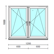 TO Bny-Bny ablak.  120x100 cm (Rendelhető méretek: szélesség 120-124 cm, magasság 95-104 cm.)   Green 76 profilból