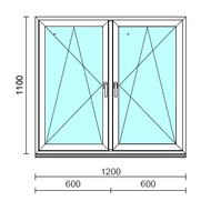 TO Bny-Bny ablak.  120x110 cm (Rendelhető méretek: szélesség 120-124 cm, magasság 105-114 cm.)  New Balance 85 profilból