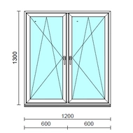 TO Bny-Bny ablak.  120x130 cm (Rendelhető méretek: szélesség 120-124 cm, magasság 125-134 cm.) Deluxe A85 profilból