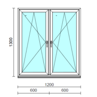 TO Bny-Bny ablak.  120x130 cm (Rendelhető méretek: szélesség 120-124 cm, magasság 125-134 cm.)   Green 76 profilból