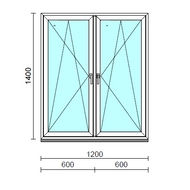 TO Bny-Bny ablak.  120x140 cm (Rendelhető méretek: szélesség 120-124 cm, magasság 135-144 cm.)   Green 76 profilból