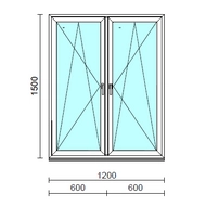 TO Bny-Bny ablak.  120x150 cm (Rendelhető méretek: szélesség 120-124 cm, magasság 145-154 cm.)  New Balance 85 profilból