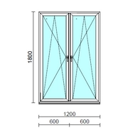 TO Bny-Bny ablak.  120x180 cm (Rendelhető méretek: szélesség 120-124 cm, magasság 175-184 cm.)   Green 76 profilból