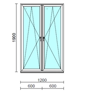 TO Bny-Bny ablak.  120x190 cm (Rendelhető méretek: szélesség 120-124 cm, magasság 185-190 cm.)  New Balance 85 profilból