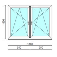 TO Bny-Bny ablak.  130x100 cm (Rendelhető méretek: szélesség 125-134 cm, magasság 95-104 cm.)   Green 76 profilból