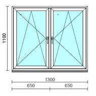 TO Bny-Bny ablak.  130x110 cm (Rendelhető méretek: szélesség 125-134 cm, magasság 105-114 cm.) Deluxe A85 profilból