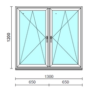TO Bny-Bny ablak.  130x120 cm (Rendelhető méretek: szélesség 125-134 cm, magasság 115-124 cm.) Deluxe A85 profilból