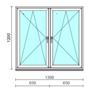 TO Bny-Bny ablak.  130x120 cm (Rendelhető méretek: szélesség 125-134 cm, magasság 115-124 cm.)   Green 76 profilból