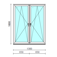 TO Bny-Bny ablak.  130x160 cm (Rendelhető méretek: szélesség 125-134 cm, magasság 155-164 cm.)  New Balance 85 profilból