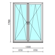 TO Bny-Bny ablak.  130x170 cm (Rendelhető méretek: szélesség 125-134 cm, magasság 165-174 cm.) Deluxe A85 profilból
