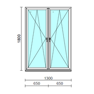 TO Bny-Bny ablak.  130x180 cm (Rendelhető méretek: szélesség 125-134 cm, magasság 175-184 cm.) Deluxe A85 profilból