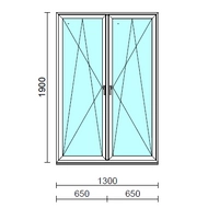 TO Bny-Bny ablak.  130x190 cm (Rendelhető méretek: szélesség 125-134 cm, magasság 185-190 cm.)   Green 76 profilból