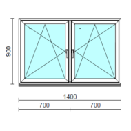 TO Bny-Bny ablak.  140x 90 cm (Rendelhető méretek: szélesség 135-144 cm, magasság 85-94 cm.) Deluxe A85 profilból