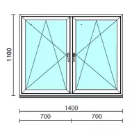 TO Bny-Bny ablak.  140x110 cm (Rendelhető méretek: szélesség 135-144 cm, magasság 105-114 cm.) Deluxe A85 profilból