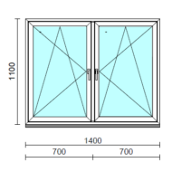 TO Bny-Bny ablak.  140x110 cm (Rendelhető méretek: szélesség 135-144 cm, magasság 105-114 cm.)  New Balance 85 profilból