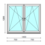 TO Bny-Bny ablak.  140x120 cm (Rendelhető méretek: szélesség 135-144 cm, magasság 115-124 cm.) Deluxe A85 profilból
