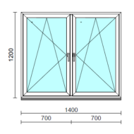 TO Bny-Bny ablak.  140x120 cm (Rendelhető méretek: szélesség 135-144 cm, magasság 115-124 cm.)   Green 76 profilból