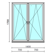 TO Bny-Bny ablak.  140x170 cm (Rendelhető méretek: szélesség 135-144 cm, magasság 165-174 cm.)   Green 76 profilból