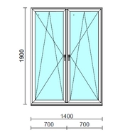 TO Bny-Bny ablak.  140x190 cm (Rendelhető méretek: szélesség 135-144 cm, magasság 185-190 cm.) Deluxe A85 profilból